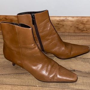 Italian leather brown leather boots